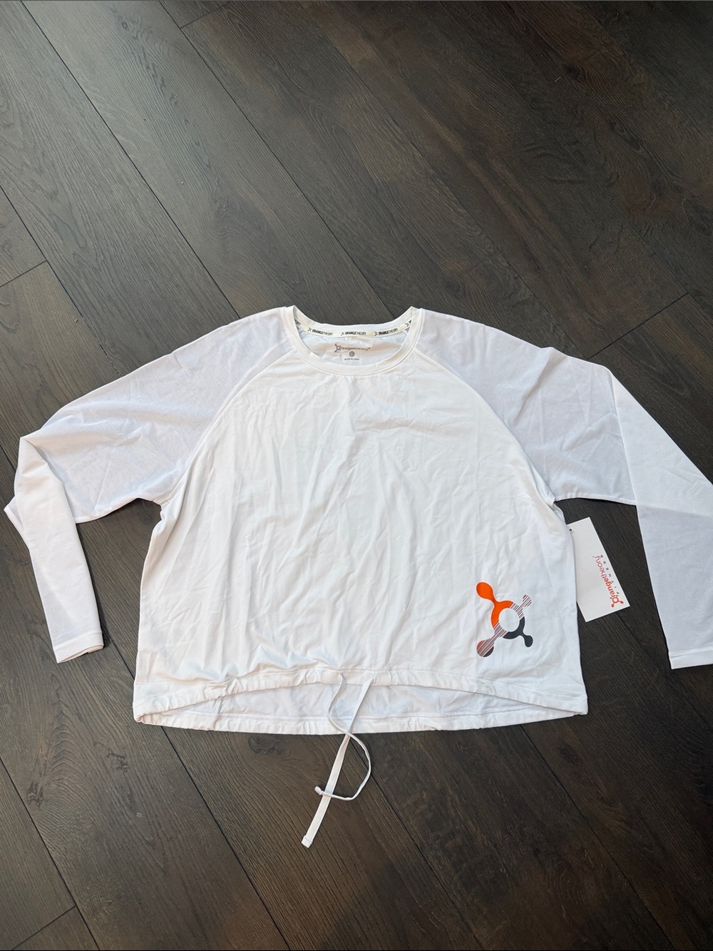Orangetheory White Crew Neck Performance Top with Logo